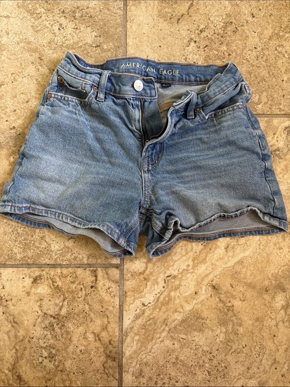 American Eagle Outfitters Blue Distressed Denim Cutoff Shorts